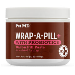 Pet MD Wrap-A-Pill bacon paste closeup shows easy pill concealment and tasty flavor.