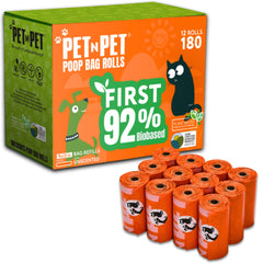 Pet N Pet 180-count poop bag roll—thick, leak-proof for mess-free walks.