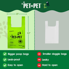 PET N PET 800-counts tie-handles close-up emphasizes easy-to-tie functionality during cleanup