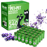 Pet N Pet bolsas para desechos verde lavanda, ideales para paseos limpios.