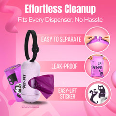 PET N PET leak-proof bags protect hands during pickup.