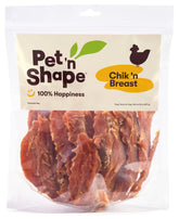 Pet 'n Shape Chik 'n Breast Jerky packaged for freshness and resealability.