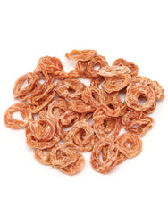 Pet 'n Shape Chik 'n Rings bag closeup emphasizing resealable packaging for freshness