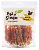Pet 'n Shape Chik 'n Skewers packaging shows resealable bag for freshness