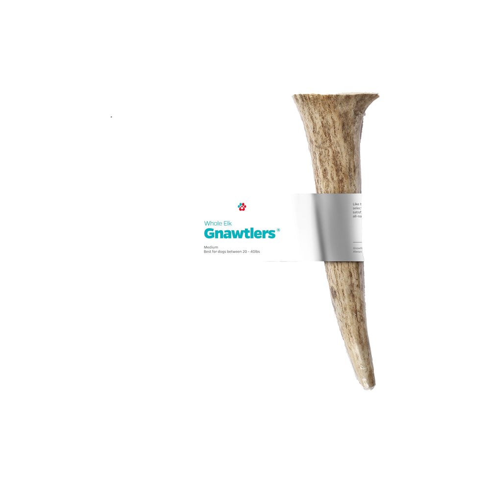 Pet Parents Gnawtlers elk antler dog chew packaged for freshness and contamination protection.
