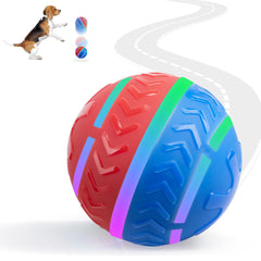 Pet Prime interactive dog ball toy with LED rolling light for engaging play.