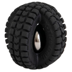 Pet Qwerks X-Tire Ball Small with jingle bell for interactive play.