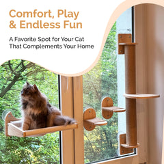 Pet Savvy cat hammock elevated view offering relaxing sunlit perch