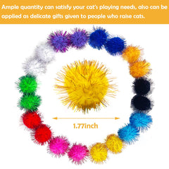 PET SHOW cat pom pom ball in soft glitter for chasing