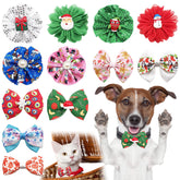 PET SHOW Christmas flower charms on a small dog collar add festive style