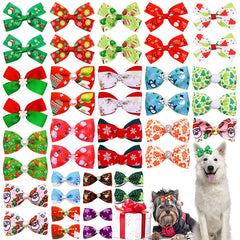 PET SHOW Christmas dog bow 2in on a cute pup for holiday style