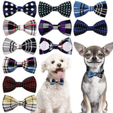 PET SHOW collar bowties plaid red highlight charming style for small pets on walks
