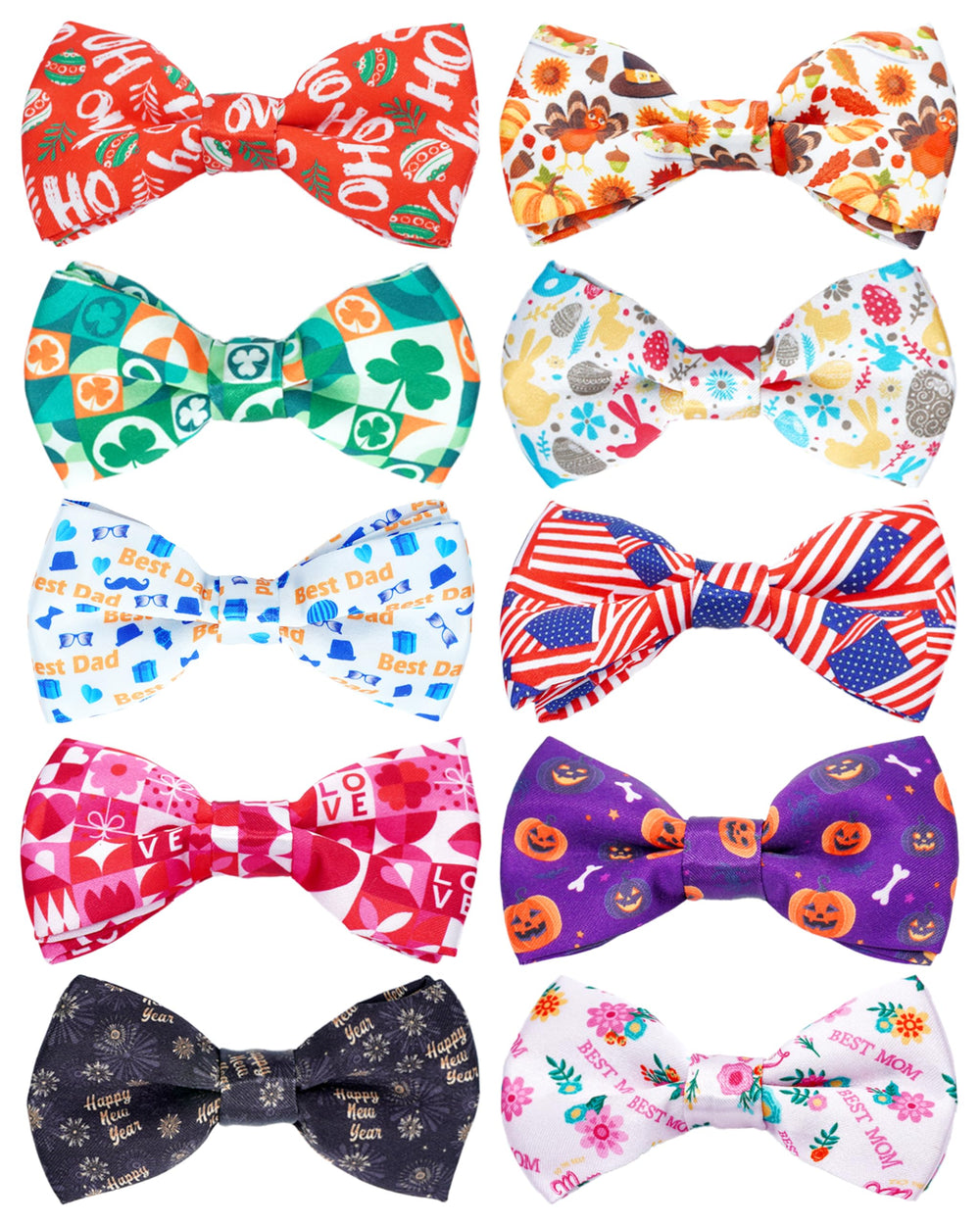 PET SHOW holiday bow ties collection showcases festive designs for stylish pet photos.