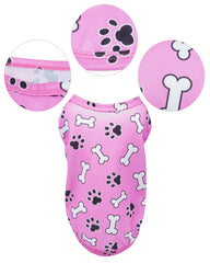 PET SHOW paw bone blue dog shirt breathable for summer.