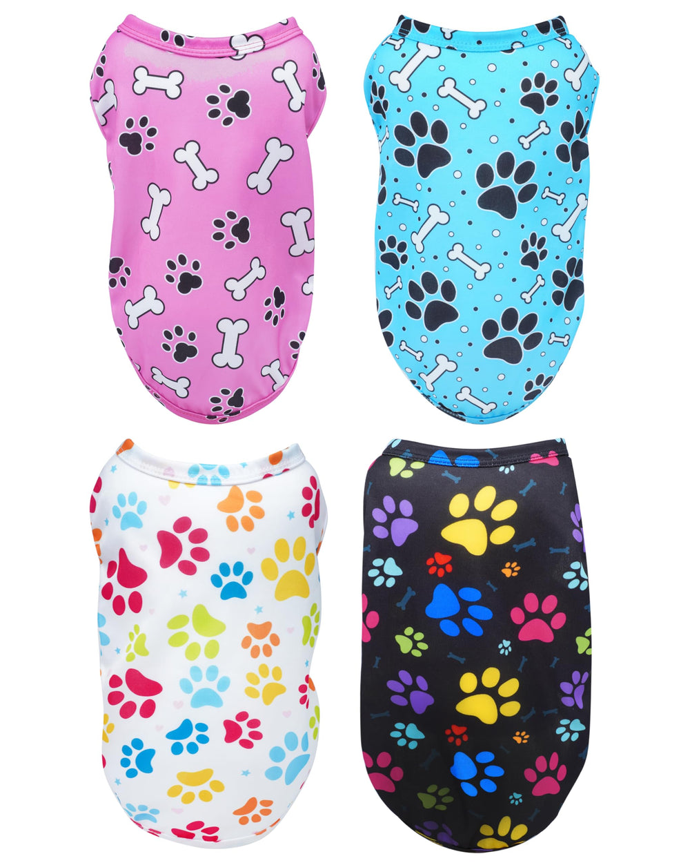 PET SHOW paw bone white dog shirt keeps pets cool and comfy.
