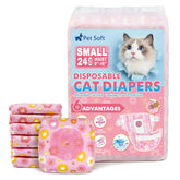 Pet Soft disposable cat diapers pack-flowers shows quick-change convenience for small pets