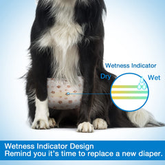 Pet Soft Dog Diapers Male wrap with wetness indicator feature visible.