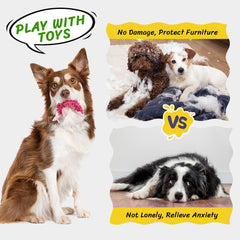 Pet Soft premium chenille surface aids safe chewing and toy longevity during play sessions.