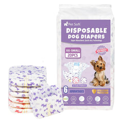 Pet Soft female dog diapers XXS package for tiny dogs with comfy fit