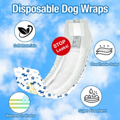 Pet Soft male dog diapers fasteners closeup demonstrates adjustable tape for snug wear