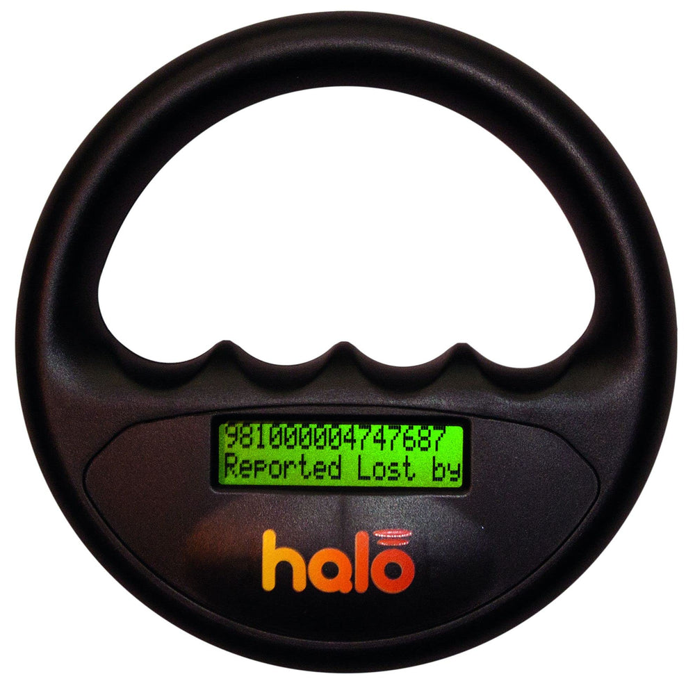 Pet Technology Store Halo Scanner black front view for quick pet ID.