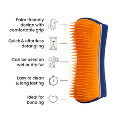 Pet Teezer diseño ergonómico para la mano, ideal para sesiones largas.