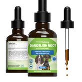 Pet Wellbeing Dandelion Root bottle for digestive support in dogs.