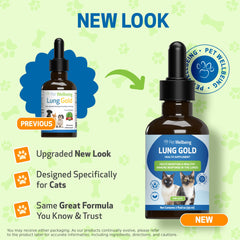 Pet Wellbeing Lung Gold for Cats dropper dispensing gentle drops for convenient administration
