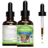 Pet Wellbeing Young at Heart bottle front signaling senior dog heart support