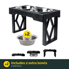 Pet Zone Designer Diner stand shown with collapsible legs for easy storage.