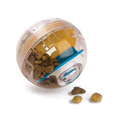 Pet Zone IQ Treat Ball durable-shell during play supports interactive learning.