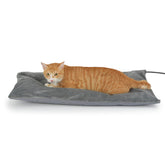 Petace outdoor heated cat bed cover closeup highlights plush warmth for chilly days