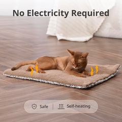 Petace Self Warming Bed rolled for storage and easy transport.