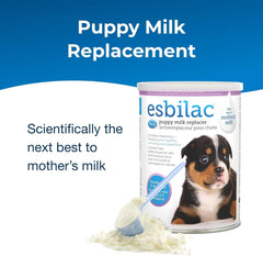 PetAg Esbilac with prebiotics and probiotics supports digestion and immunity.