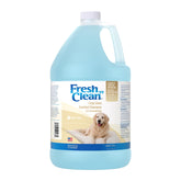 PetAg Fresh ’n Clean Crisp Linen shampoo bottle front shows 1-gallon size for home grooming.