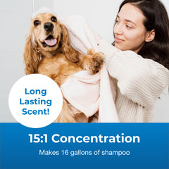 PetAg Fresh ’n Clean applied to wet coat providing long-lasting scent.