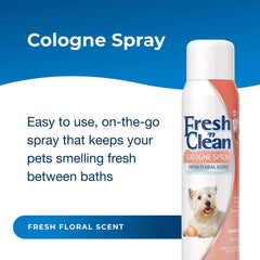 PetAg Fresh ’n Clean spray dispense demonstrates quick grooming touch-ups for dogs.