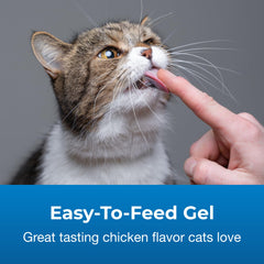 Packaging label of PetAg Hairball Natural Solution Gel highlights petrolatum-free formula.