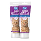 PetAg Hairball Solution Gel two-pack packaging aids quick hairball support.