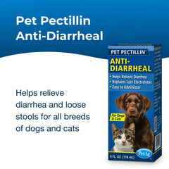 PetAg Pet Pectillin bottle side-label shows dosing guidance for pets