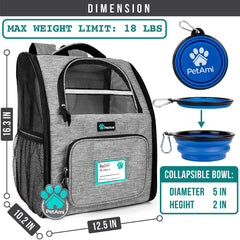 PetAmi cat-dog carrier mesh ventilation highlights airflow for travel