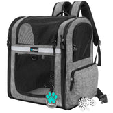 PetAmi dog backpack carrier front view showing roomy interior for comfortable travel.