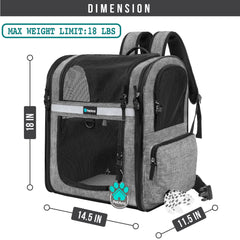 PetAmi dog backpack carrier side entry demonstrates easy access from either side.