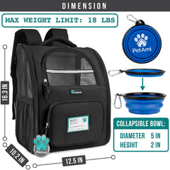 PetAmi dog backpack carrier ventilated design enhances airflow for pet comfort during adventures.