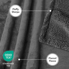 PetAmi dog blanket reversible plush-sherpa showing dual textures for versatile comfort.