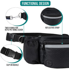 PetAmi dog fanny pack built-in poop bag dispenser keeps walks tidy