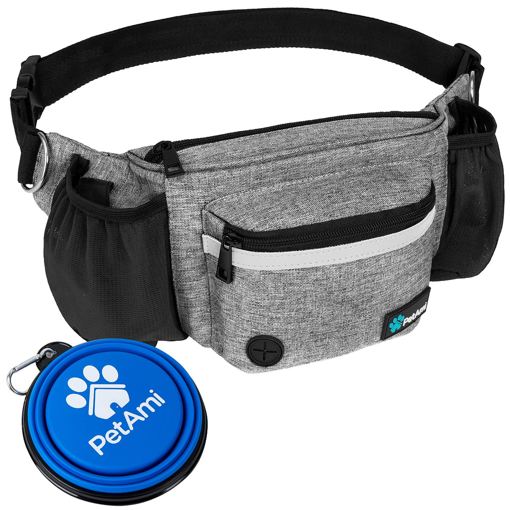 PetAmi dog fanny pack front view emphasizes hands-free walking convenience