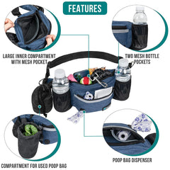 PetAmi dog fanny pack built-in poop bag dispenser aids cleanup.