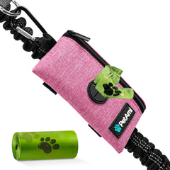 PetAmi dog poop bag holder clip-on attached to leash for easy cleanup