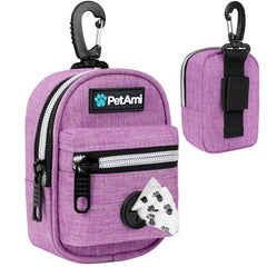 PetAmi poop bag holder clipped to leash for hands-free walks.
